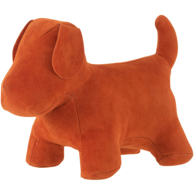 Statue déco Chien Friendy en Velours Orange Polyester - 1