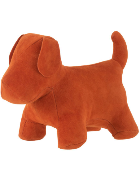 Statue déco Chien Friendy en Velours Orange Polyester - 1