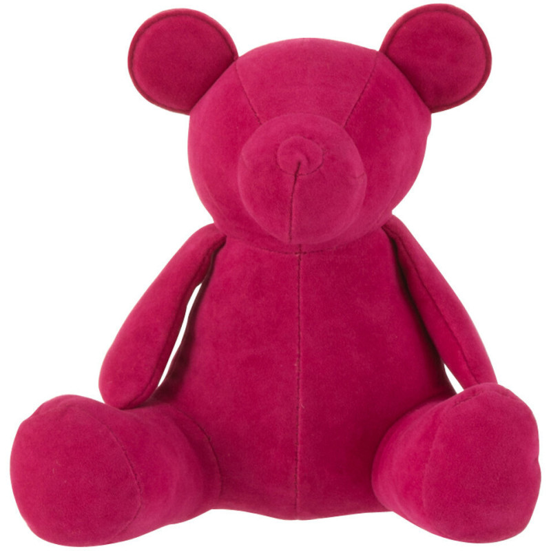 Statue déco Ours Friendy en Velours Fuchsia Polyester - 1