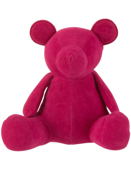 Statue déco Ours Friendy en Velours Fuchsia Polyester - 1