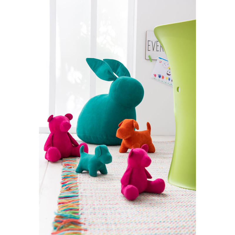 Statue déco Ours Friendy en Velours Fuchsia Polyester - 2