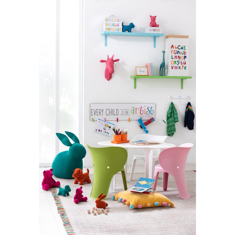 Statue déco Ours Friendy en Velours Fuchsia Polyester - 3