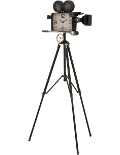 Horloge de table sur trépied Caméra 55 cm Chrona en Métal Noir - 1