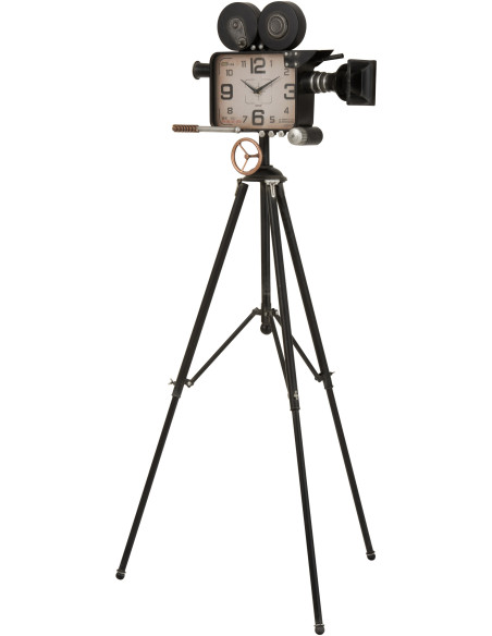 Horloge de table sur trépied Caméra 55 cm Chrona en Métal Noir - 1