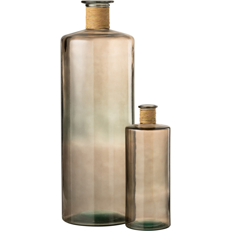 Vase Bouteille XXL Safari Hauteur 75 cm en Verre Marron clair - 3