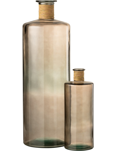 Vase Bouteille XXL Safari Hauteur 75 cm en Verre Marron clair - 3