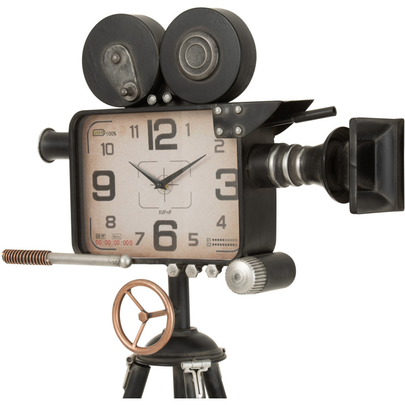 Horloge de table sur trépied Caméra 55 cm Chrona en Métal Noir - 3