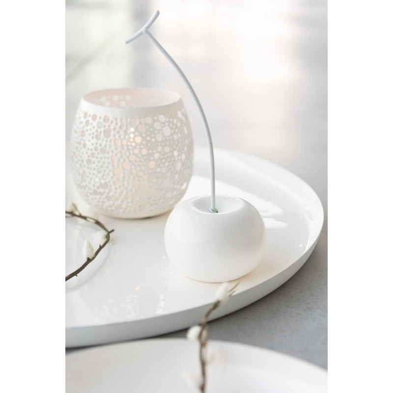 Photophore Rond Klofe Diamètre 11 cm en Métal Blanc Motif perforé - 5