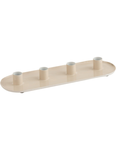 Chandelier 4 bras Ginaé Hauteur 3 cm en Métal Beige - 1