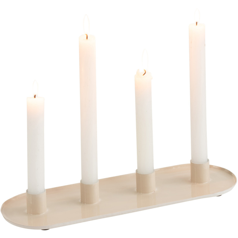 Chandelier 4 bras Ginaé Hauteur 3 cm en Métal Beige - 2