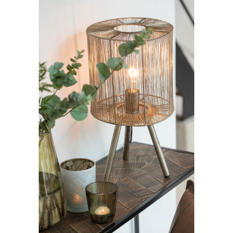 Lampe à poser sur trépied Ventura en Métal Marron Argenté - 5