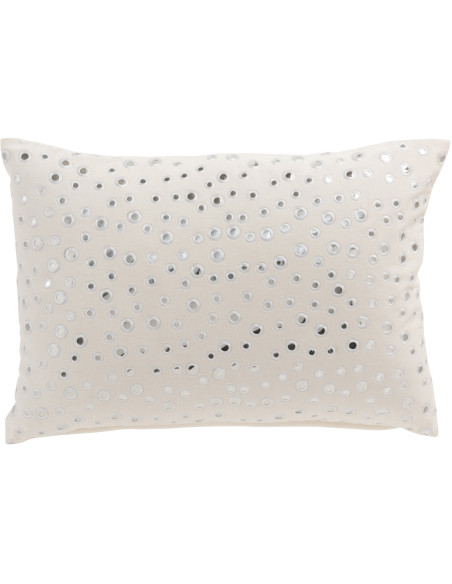 Coussin Rectangulaire Klimy 50x35 en Velours Blanc Miroir - 1