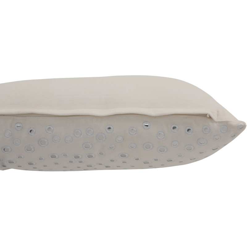 Coussin Rectangulaire Klimy 50x35 en Velours Blanc Miroir - 3