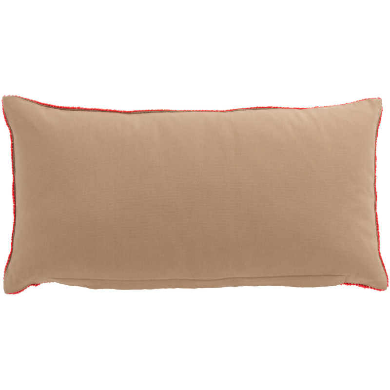 Coussin XL Rectangulaire Tamsin 65x35 en Jute Naturel Coton Rose Miroir - 3