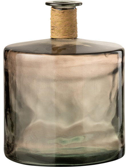 Vase Bouteille Safari Hauteur 45 cm en Verre Marron clair - 1