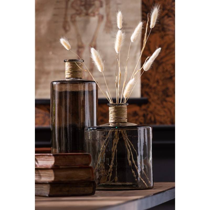 Vase Bouteille Safari Hauteur 45 cm en Verre Marron clair - 2