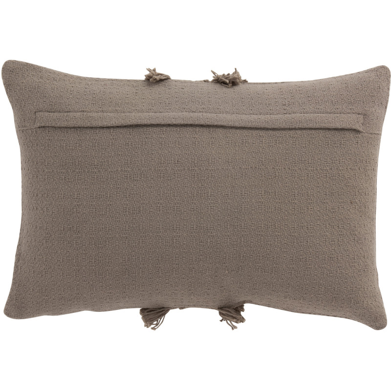 Coussin taupe 30x45 en coton motif tressé - 2