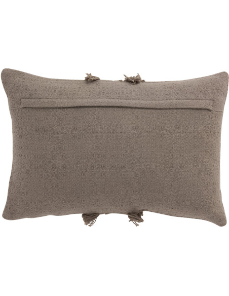 Coussin taupe 30x45 en coton motif tressé - 2