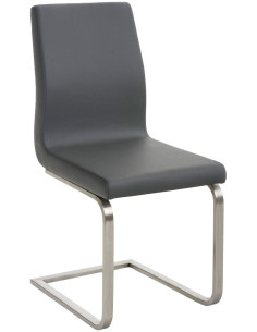 Chaise Magali en Polyuréthane Gris Acier inoxydable Argenté Brossé mat - 1