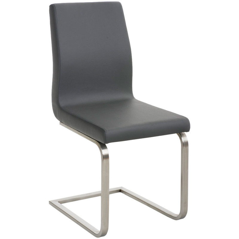 Chaise Magali en Polyuréthane Gris Acier inoxydable Argenté Brossé mat - 1