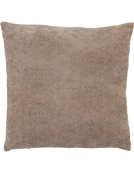 Coussin Carré Fayola 45x45 en Coton Marron Motif oriental - 1