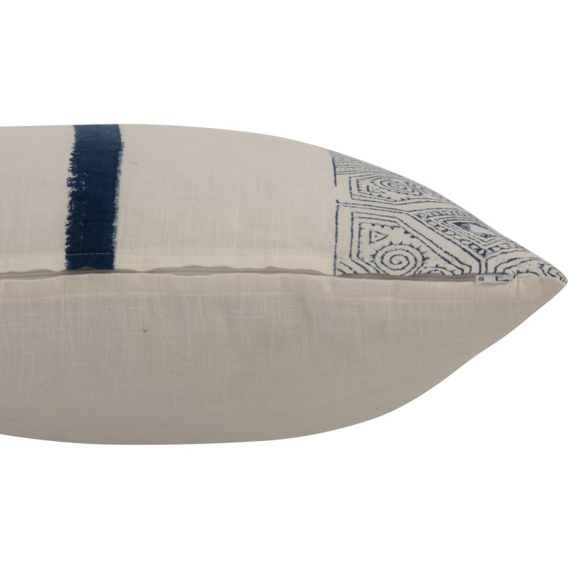 Coussin Carré Izel 50x50 en Coton Bleu Blanc Motif aztèque - 3