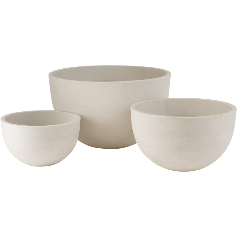 Cache-pot XL en Céramique Blanc Guner (Lot de 3) - 1