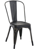 Chaise Loetitia en Métal Noir Doré