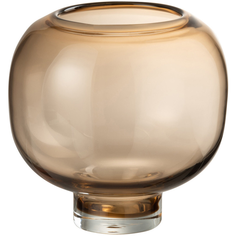 Vase Rond Julio Hauteur 20 cm en Verre Marron clair Sur pied - 1