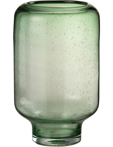 Vase Cylindrique Nora Hauteur 35 cm en Verre Vert clair Sur pied - 1