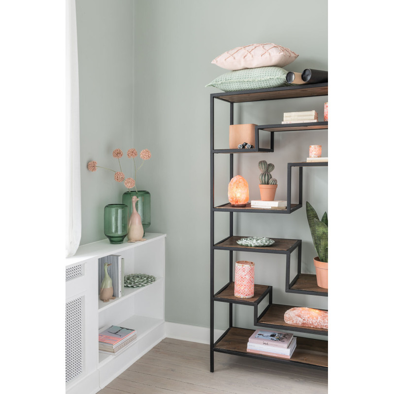 Vase Cylindrique Nora Hauteur 35 cm en Verre Vert clair Sur pied - 2