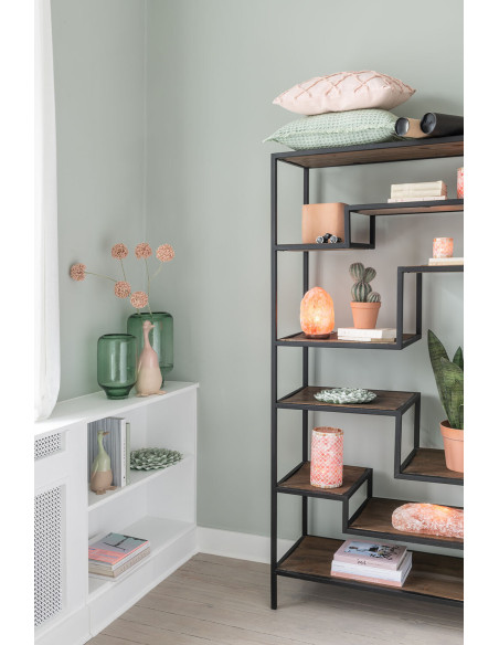 Vase Cylindrique Nora Hauteur 35 cm en Verre Vert clair Sur pied - 2