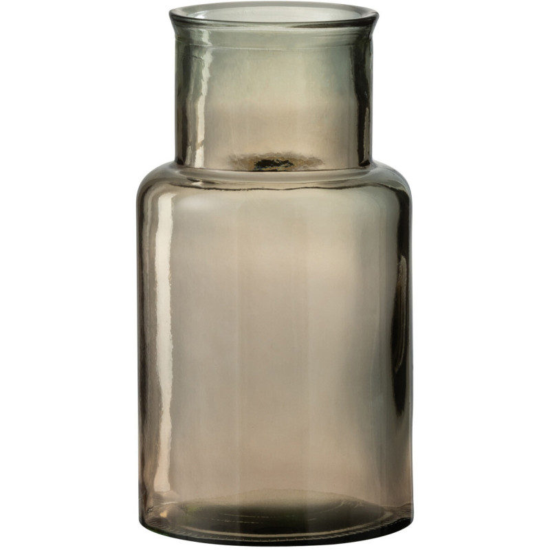 Vase Bouteille Florano Hauteur 15 cm en Verre Marron clair - 1