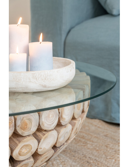 Bougie Cylindrique Bleu clair J-Line en Cire 18 heures Hauteur 7 cm - 2