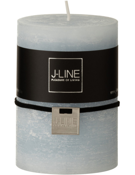 Bougie Cylindrique XL Bleu clair J-Line en Cire 48 heures Hauteur 10 cm - 1