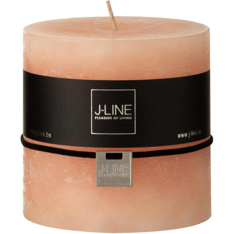 Bougie Cylindrique XXL Pêche J-Line en Cire 80 heures Hauteur 10 cm - 1