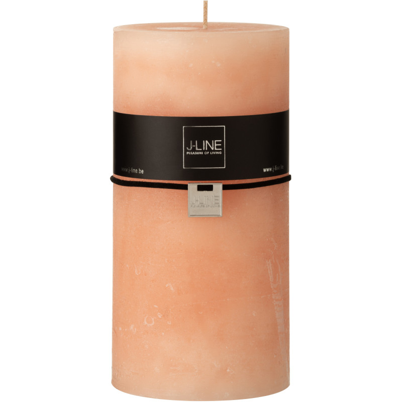 Bougie Cylindrique XXL Pêche J-Line en Cire 140 heures Hauteur 20 cm - 1