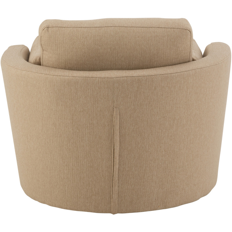 Fauteuil Pivotant Alistair en Tissu Beige Bois - 4