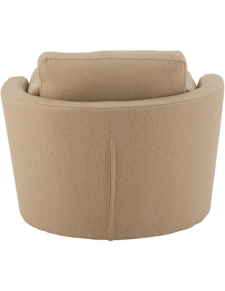 Fauteuil Pivotant Alistair en Tissu Beige Bois - 4
