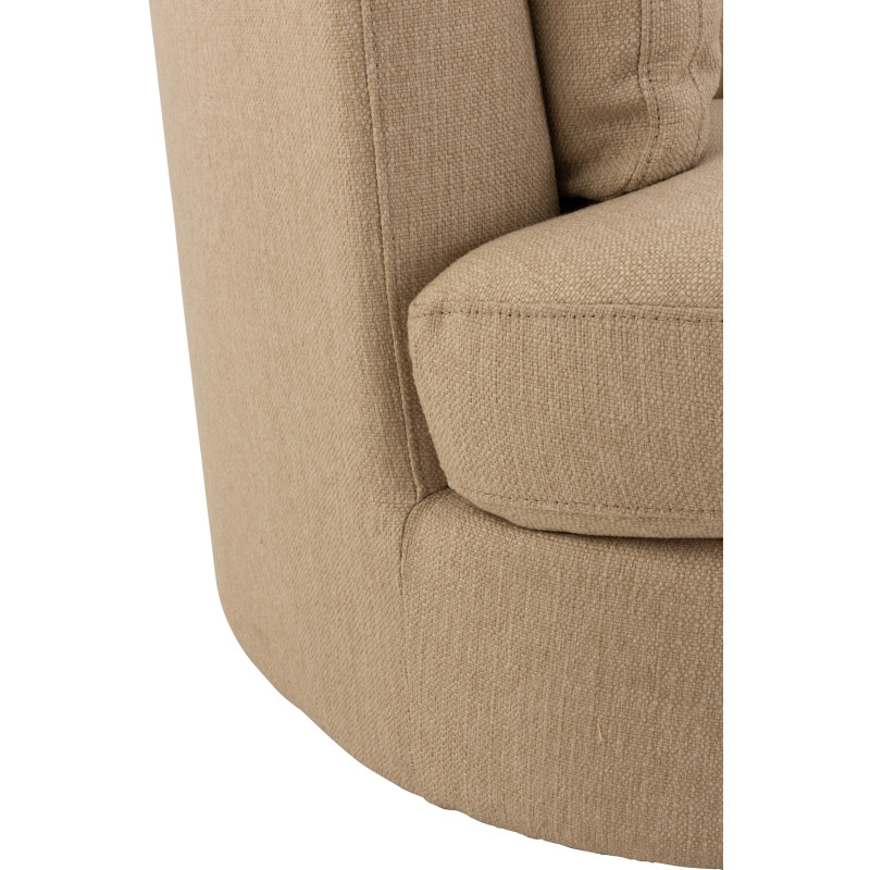 Fauteuil Pivotant Alistair en Tissu Beige Bois - 5