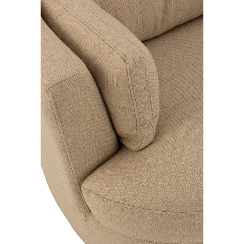 Fauteuil Pivotant Alistair en Tissu Beige Bois - 6