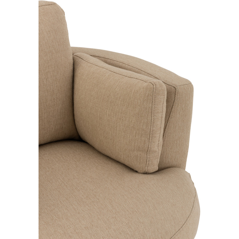 Fauteuil Pivotant Alistair en Tissu Beige Bois - 7