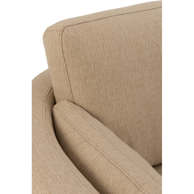 Fauteuil Pivotant Alistair en Tissu Beige Bois - 8