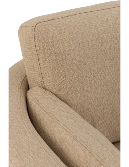 Fauteuil Pivotant Alistair en Tissu Beige Bois - 8