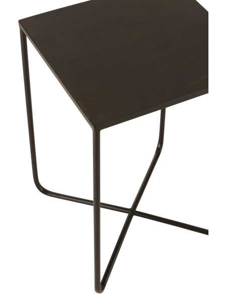Table d'appoint Carrée Sheer en Métal Noir - 4