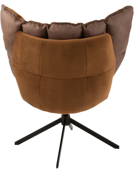 Fauteuil Pivotant Caspian en Métal Noir Polyester Marron - 5