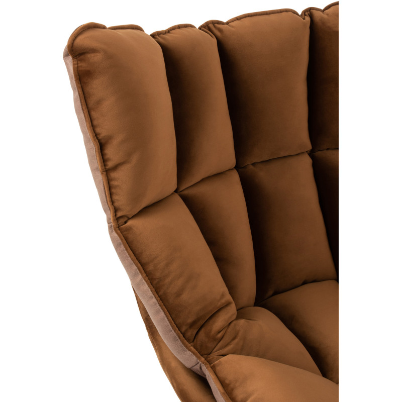 Fauteuil Pivotant Caspian en Métal Noir Polyester Marron - 8