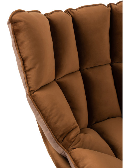 Fauteuil Pivotant Caspian en Métal Noir Polyester Marron - 8