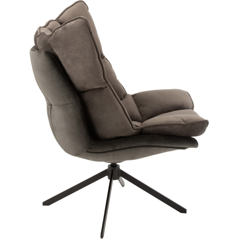 Fauteuil Pivotant Caspian en Métal Noir Polyester Gris foncé - 4