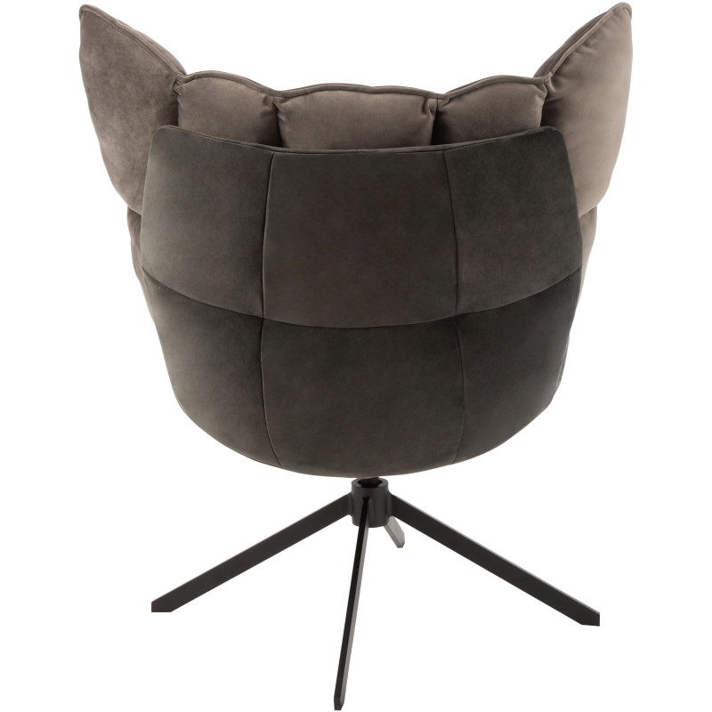 Fauteuil Pivotant Caspian en Métal Noir Polyester Gris foncé - 5